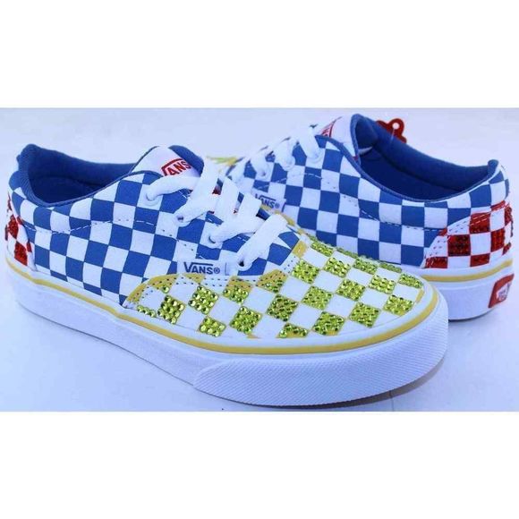 Vans Doheny Yellow Blue Red Crystal Sneakers 3 NEW - Picture 1 of 12
